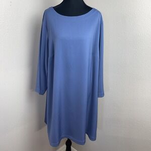 J.‎ Jill Wearever Collection Shirt Dress Women's XL Blue Easy- Care Lightweight